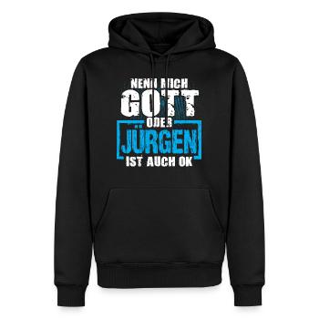JÜRGEN - ok - Männer Premium Bio Hoodie - Schwarz - Vorne - Nico (187cm)