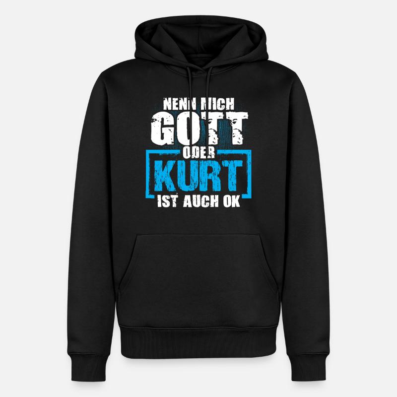 KURT - ok - Männer Premium Bio Hoodie - Schwarz