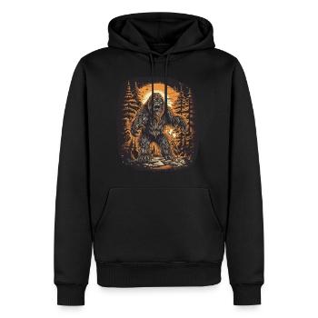 Kryptozoologie Sasquatch Yeti Gruseliges Bigfoot - Männer Premium Bio Hoodie - Schwarz - Vorne - Nico (187cm)