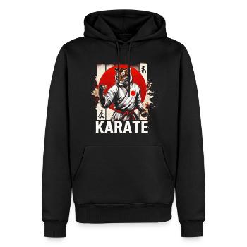 Karate Japanischer Tiger - Männer Premium Bio Hoodie - Schwarz - Vorne - Nico (187cm)