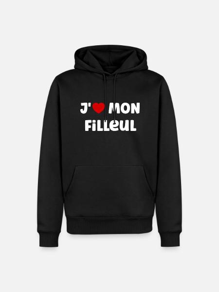 j'aime mon filleul - Sweat à capuche Premium bio Homme - noir
