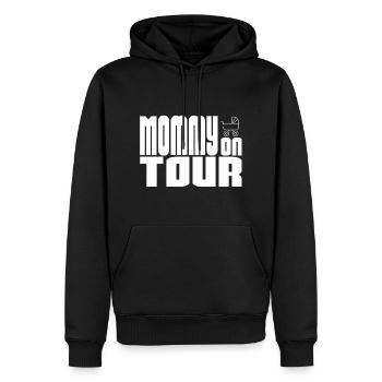 Mommy On Tour - Maman avec poussette est en route - Sweat à capuche Premium bio Homme - noir - Devant - Nico (187cm)