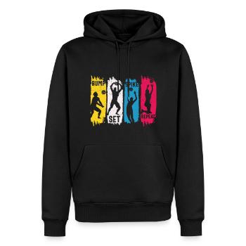 Bump set spike repeat cooler Volleyball Spruch - Männer Premium Bio Hoodie - Schwarz - Vorne - Nico (187cm)
