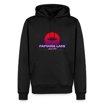 Vaporwave Papoose Lake Nevada Gebiet 51 S4 - Männer Premium Bio Hoodie - Schwarz - Vorne - Nico (187cm)