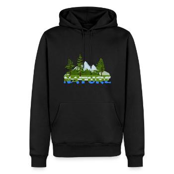 Nature Forêt Arbres Randonnée Montagnes Rivières Lacs Air - Sweat à capuche Premium bio Homme - noir - Devant - Nico (187cm)