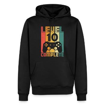 10. Geburtstag Gamer Level 10 Complete 10 Jahre - Männer Premium Bio Hoodie - Schwarz - Vorne - Nico (187cm)