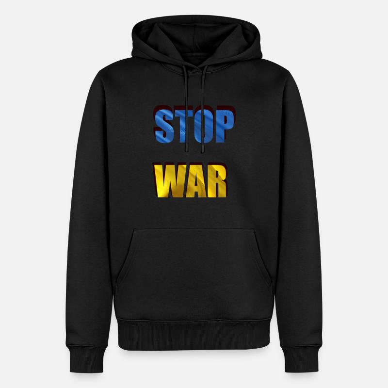 STOPPT DEN KRIEG - Männer Premium Bio Hoodie - Schwarz