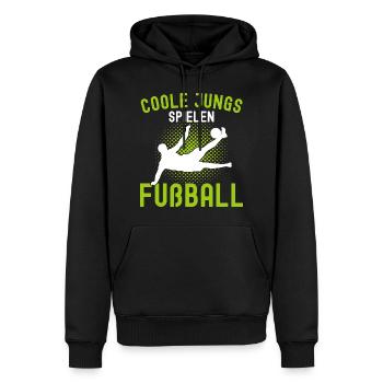 Fußballspieler Geschenk Fußball Fan Fußballer - Männer Premium Bio Hoodie - Schwarz - Vorne - Nico (187cm)