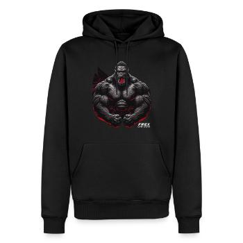 Gorilla Bodybuilding Gym Workout - Männer Premium Bio Hoodie - Schwarz - Vorne - Nico (187cm)