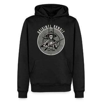 Vintage Original Bandit Skull T-Shirt Jupe Rétro - Sweat à capuche Premium bio Homme - noir - Devant - Nico (187cm)