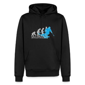 evolution ski, Skilaufen, Skifahren, Skipiste - Männer Premium Bio Hoodie - Schwarz - Vorne - Nico (187cm)