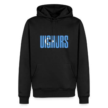 Uighurs Uiguren - Männer Premium Bio Hoodie - Schwarz - Vorne - Nico (187cm)