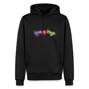 Love is love rainbow pattern für pride month 2022 - Männer Premium Bio Hoodie - Schwarz - Vorne - Nico (187cm)