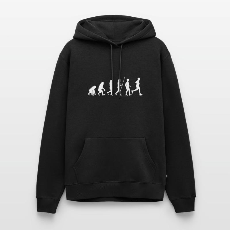 Evolution Jogger Runner Marathon Running Jogging Men’s Premium Organic Hoodie