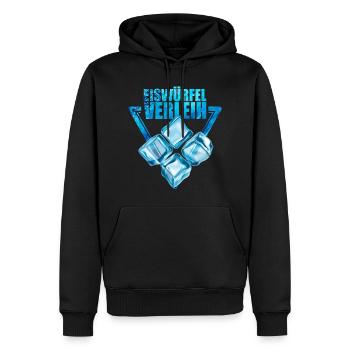 Eiswürfel Verleih - Männer Premium Bio Hoodie - Schwarz - Vorne - Nico (187cm)