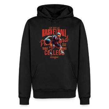Skeleton Basketball Lifestyle Basketball Collège - Sweat à capuche Premium bio Homme - noir - Devant - Nico (187cm)