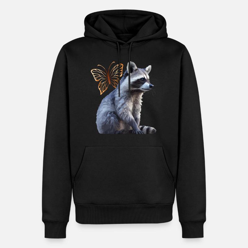 Waschbär - Männer Premium Bio Hoodie - Schwarz