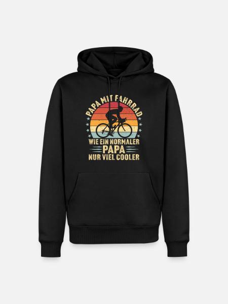 papa mit fahrrad - Männer Premium Bio Hoodie - Schwarz