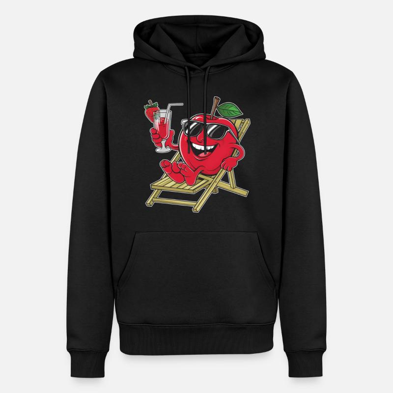 Apfel - Männer Premium Bio Hoodie - Schwarz