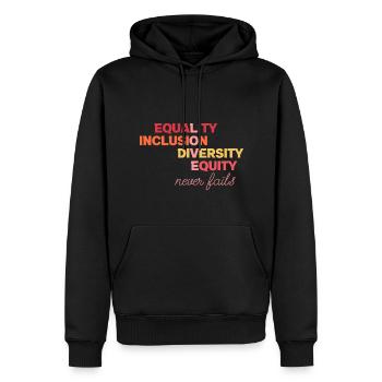 Gleichstellung Inklusion Vielfalt Gerechtigkeit - Männer Premium Bio Hoodie - Schwarz - Vorne - Nico (187cm)