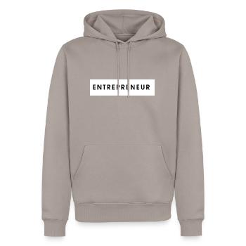 Entrepreneur - Sweat à capuche Premium bio Homme - taupe - Devant - Nico (187cm)