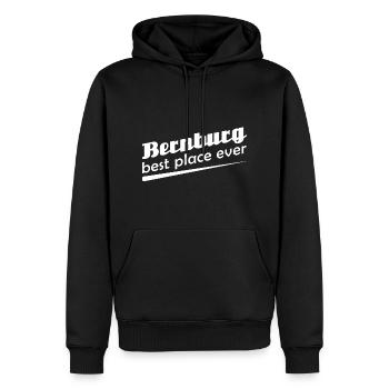Bernburg - Stadt best place ever - Männer Premium Bio Hoodie - Schwarz - Vorne - Nico (187cm)