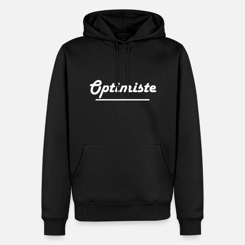 Optimiste - Sweat à capuche Premium bio Homme - noir