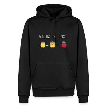 maths de foot - Sweat à capuche Premium bio Homme - noir - Devant - Nico (187cm)