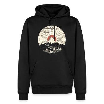 Vinyl Berg Natur - Männer Premium Bio Hoodie - Schwarz - Vorne - Nico (187cm)