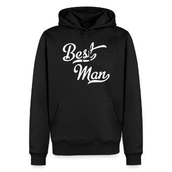 Trauzeuge - Männer Premium Bio Hoodie - Schwarz - Vorne - Nico (187cm)