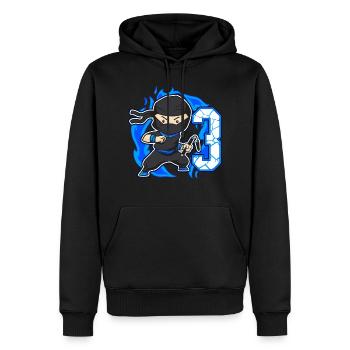Ninja 3ème anniversaire Garçon 3 ans Ninjas - Sweat à capuche Premium bio Homme - noir - Devant - Nico (187cm)