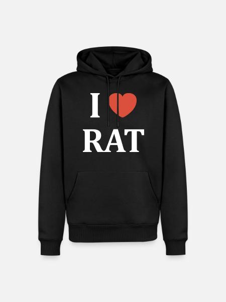 i love rat - Sweat à capuche Premium bio Homme - noir