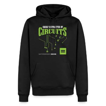 Distrait par les circuits Electrician Electric - Sweat à capuche Premium bio Homme - noir - Devant - Nico (187cm)