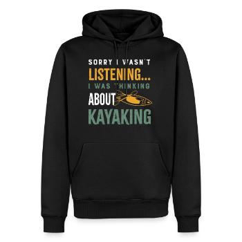 Réfléchissez à la pratique du kayak, du canoë, de - Sweat à capuche Premium bio Homme - noir - Devant - Nico (187cm)