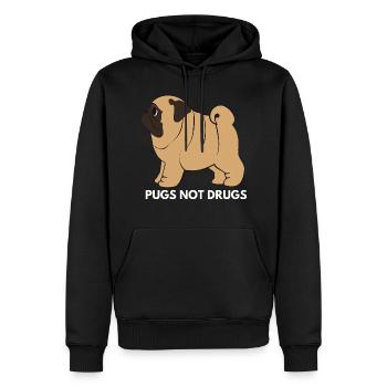 Carlins Not Drugs - Cute Kawaii Chubby Funny Dog - Sweat à capuche Premium bio Homme - noir - Devant - Nico (187cm)