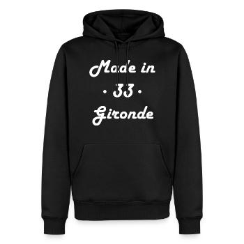 Made in Gironde - Sweat à capuche Premium bio Homme - noir - Devant - Nico (187cm)