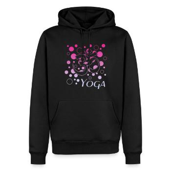 Yoga Om Namaste - Männer Premium Bio Hoodie - Schwarz - Vorne - Nico (187cm)