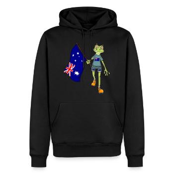 Grenouille éventail australienne - Sweat à capuche Premium bio Homme - noir - Devant - Nico (187cm)