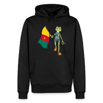 Cameroonian Fan Frog - Men’s Premium Organic Hoodie - black - Front - Nico (187cm)