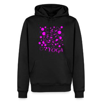 Yoga Om pink - Männer Premium Bio Hoodie - Schwarz - Vorne - Nico (187cm)