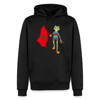 Morocco Fan Frog - Men’s Premium Organic Hoodie - black - Front - Nico (187cm)