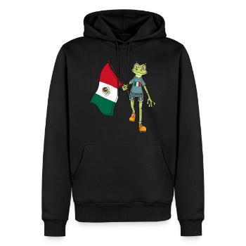 Mexico Fan Frog - Men’s Premium Organic Hoodie - black - Front - Nico (187cm)