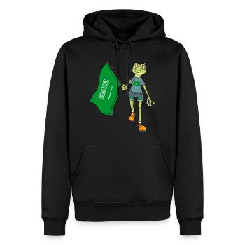 Arabie saoudite Fan Frog - Sweat à capuche Premium bio Homme - noir - Devant - Nico (187cm)