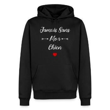 Jamais sans mon Chien - Sweat à capuche Premium bio Homme - noir - Devant - Nico (187cm)