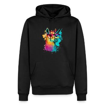 Lama - Sweat à capuche Premium bio Homme - noir - Devant - Nico (187cm)