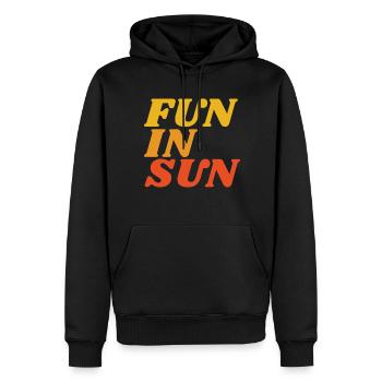 FUN IN SUN - Männer Premium Bio Hoodie - Schwarz - Vorne - Nico (187cm)