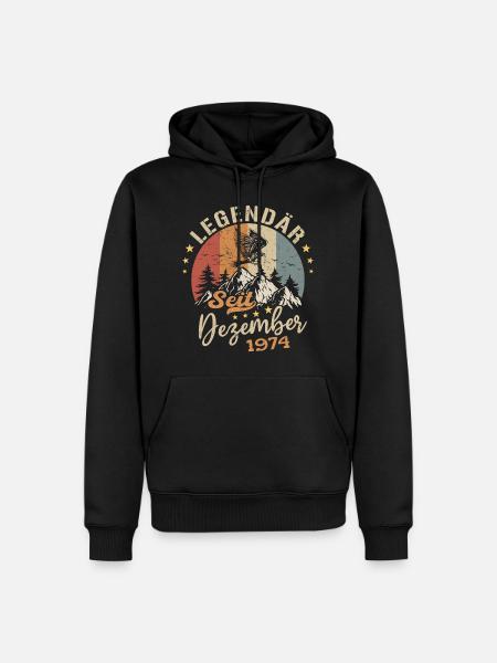 Legendär seit Dezember 1974 limitierte Auflage - Männer Premium Bio Hoodie - Schwarz