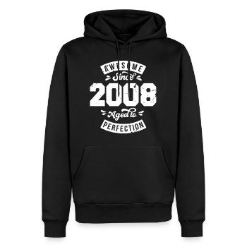 Vintage 2008 Geburtstag - retro 2008 - Männer Premium Bio Hoodie - Schwarz - Vorne - Nico (187cm)