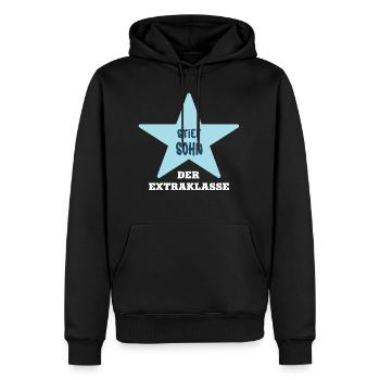 Sohn Stiefsohn Bonussohn Ziehsohn Adoptivsohn Mann - Männer Premium Bio Hoodie - Schwarz - Vorne - Nico (187cm)