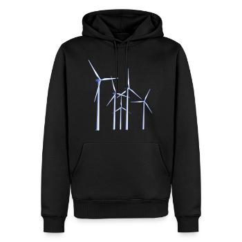 éoliennes - Sweat à capuche Premium bio Homme - noir - Devant - Nico (187cm)